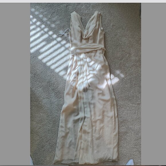 Jim Hjelm Occasions bridesmaid ivory maxi dress (bridal size 10 street size 6) - Picture 6 of 7